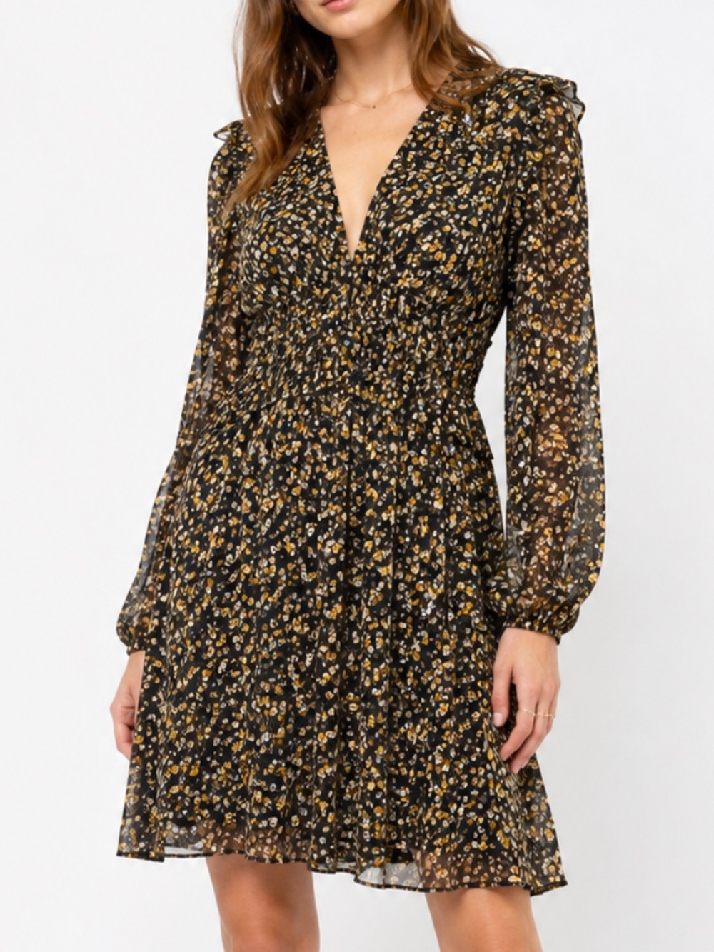 The Kooples‎ -  Camo Flowers Ruffled Mini Dress